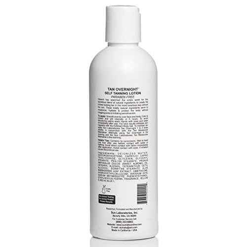 Sun Laboratories By Giesee Tan Overnight Self Tanning Lotion 8 oz 2 Pack, Self Tanning Lotion, Self Tanner, Tanning Lotion, Odorless, Non-Toxic, Medium, Light & Fair Skin, Face & Body
