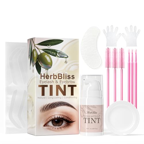 Eyelash & Eyebrow Tint Kit - Ready-to-Use 2-in-1 Color with Olive Oil