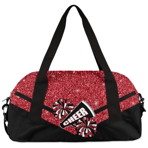 Kids Red Glitter Duffel Bag for Sports & Travel - OMFUNS