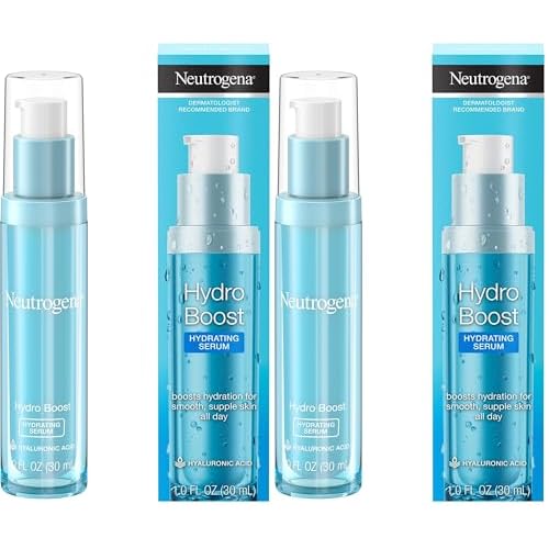 Neutrogena Hydro Boost Hydrating Hyaluronic Acid Serum, Oil-Free and Non-Comedogenic Face Serum Formula for Glowing Complexion, Oil-Free & Non-Comedogenic, 1 fl. oz (Pack of 2)