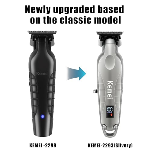 KEMEI 2293 Professional Hair & Beard Trimmer for Men - Cordless T-Blade Clippers