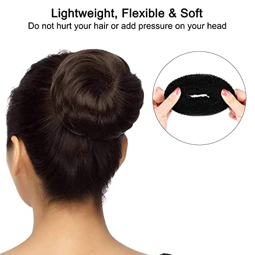 Hair Bun Maker Kit with 4 Donuts, Elastic Ties & Bobby Pins