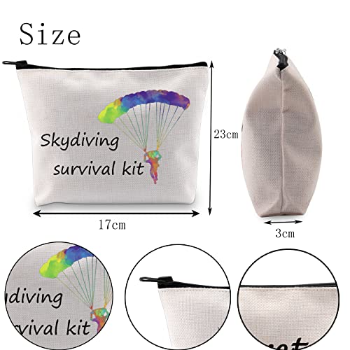 POFULL Sky Diving Gifts Skydiving Survival Kit Parachute Jump Gift Skydiver Adventure Zipper Pouch Bag (Skydiving survival kit bag)