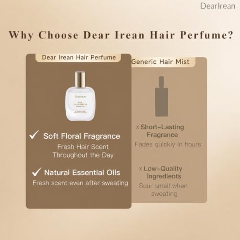 Dear Irean Floral Hair Perfume Mist for Women - Alcohol-Free, Long Lasting