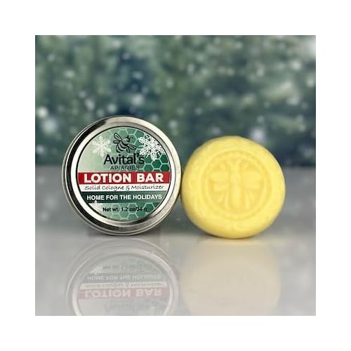 Avital's Apiaries Home for The Holidays Lotion Bar, Solid Moisturizer with Wild Berry, Anise, Black Spruce, Amber, Sandalwood, Balsam Fir Scent, Limited Edition