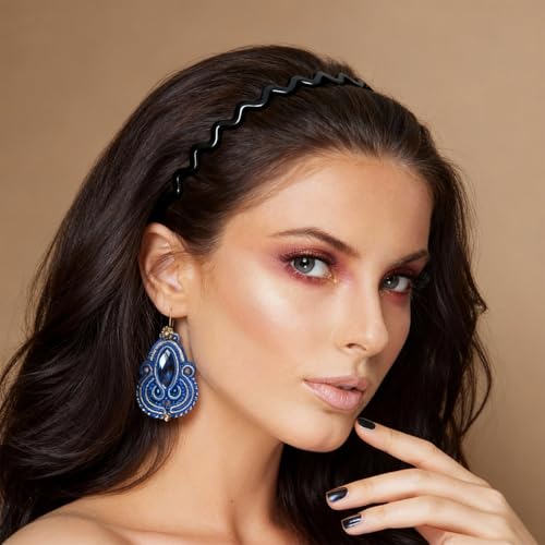 Zigzag Headbands for Women 2-Pack Non-Slip Hair Comb