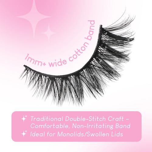 Azenlo Faux Mink False Eyelashes 48 Pairs 14mm Wispy