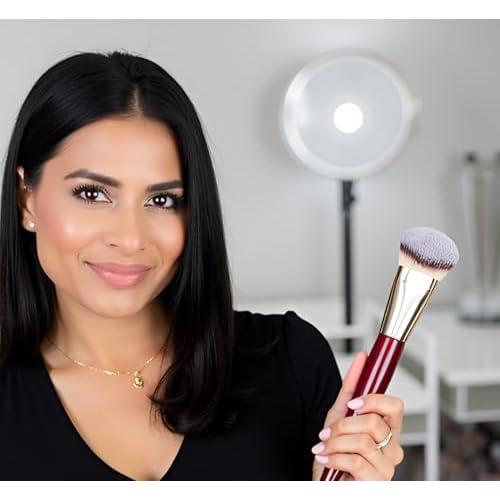 BLISSHI-Foundation Brush- Contoured makeup Brush-Perfect for Cream and Liquid Foundation Application-Blushing-Bronzer-Ideal for Blending and Highlighting Face Brush