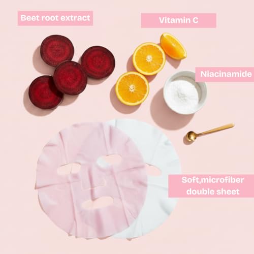 FACETORY K Beauty Face Mask Skin Care ? Radiance & Hydration Sheet Mask for Radiant Skin (5 Pack) | Bachelorette Favors & Girls Night Must-Have