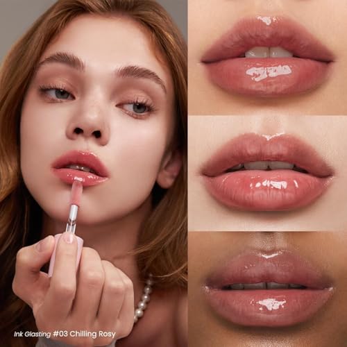 Peripera Ink Glasting Lip Gloss - High-Shine, Non-Sticky, Nourishing Lips 003 Chill Rosy
