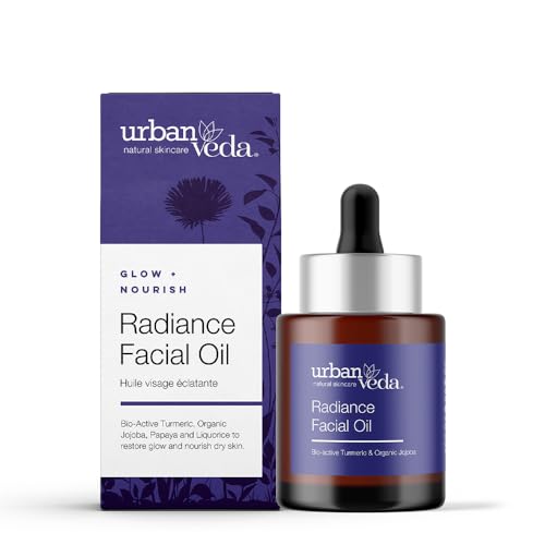 Urban Veda Radiance Facial Oil | Natural Face Oil | For Dry, Dull and Dehydrated Skin | Peptite and Turmerone | Collagen Face Oil | Face Bio Oil | Vitamin E Oil | 1.01 Fl oz