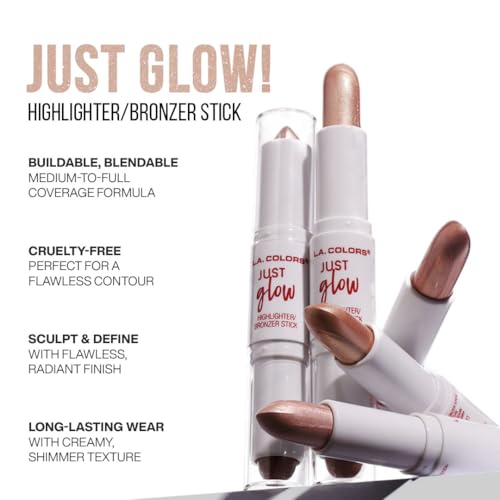 L.A. COLORS Just Glow Highlighter Bronzer Stick Champagne Daze (2-Pack)