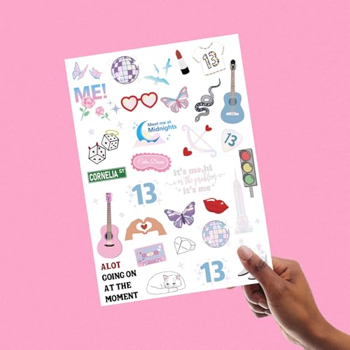 Eras Party Temporary Tattoos - 62 Iridescent Designs