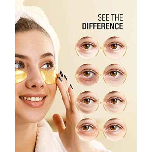 24k Gold Under Eye Patches (25 Pairs), eye mask, Collagen Skin Care Products, Eye Patches for Puffy Eyes, eye masks for dark circles and puffiness