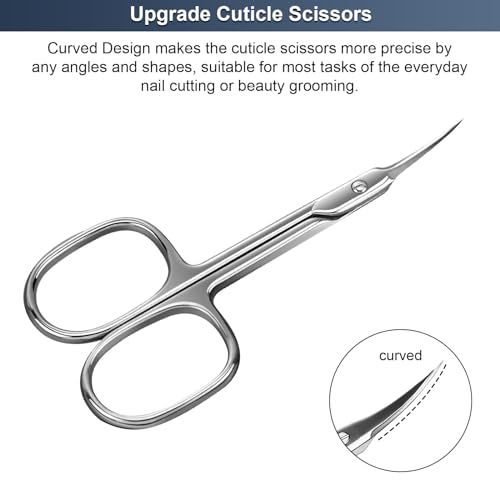 CGBE Curved Cuticle Scissors - Extra Fine Pointed Stainless Steel Trimmer