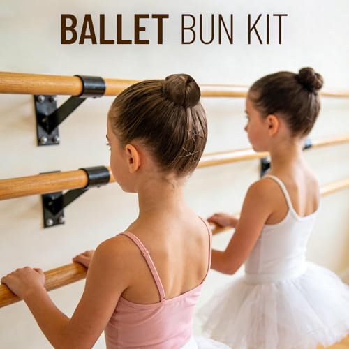 Brown Ballet Hair Accessories Kit for Kids & Women - Bun Nets, Bobby & Hair Pins
