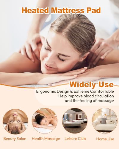 Crablux Heated Massage Table Warmer Pad (71" x 30") with 9 Heat Settings