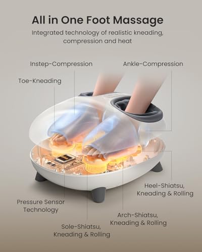 RENPHO Shiatsu Foot Massager with Heat for Plantar Fasciitis