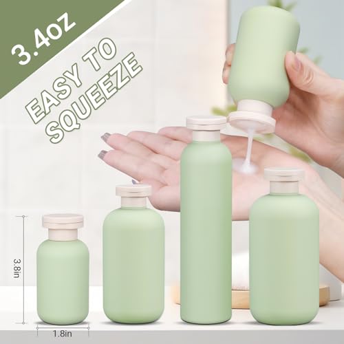 ASEVAT Travel Bottles 3.4 oz Leak Proof TSA Approved Set