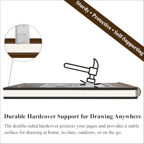 Fuxi 9x12 Sketchbook - Top Spiral Bound, 100 Sheets Acid-Free Paper