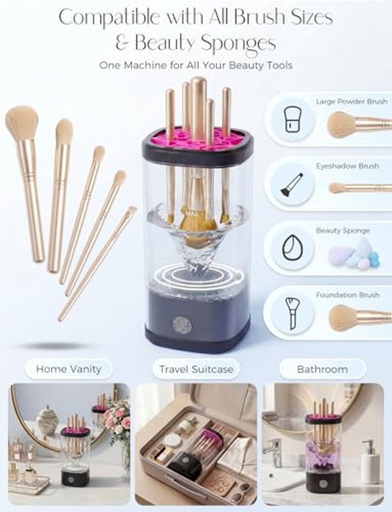Electric Makeup Brush Cleaner - 3 in 1 Rechargeable Tool