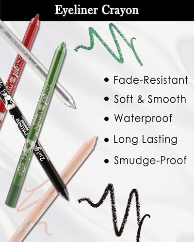 Waterproof Gel Eyeliner Pencil Set - Long Lasting Smudge-Proof