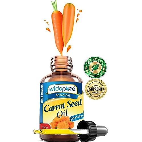 MYVIDAPURE CARROT SEED OIL WILD GROWTH Daucus Carota 100% Pure VIRGIN UNREFINED Undiluted for Skin, Face, Hair, Lip and Nail Care (1 Fl Oz)