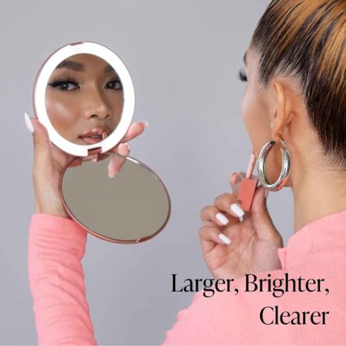 Fancii LED Lighted Makeup Mirror 1x/10x Magnification Rose Gold