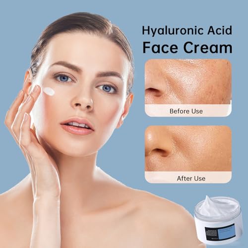 MIZEEYE Hyaluronic Acid Moisturizer For Face, 3.52 oz / 100ML Hyaluronic Acid Cream For Dry & Sensitive Skin, Moisturizing Face Cream For Daily.