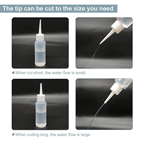 6-Pack 50ml Squeeze Applicator Bottles with Fine Tips