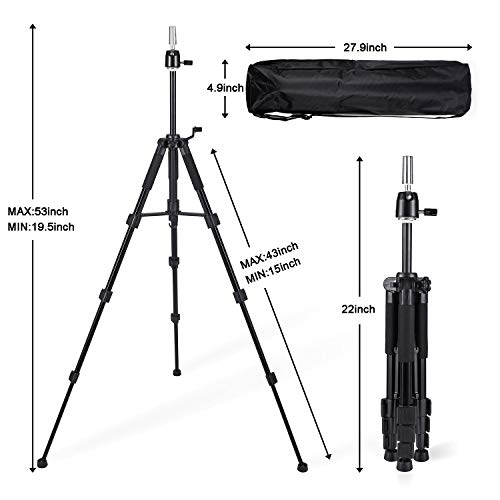 Wig Stand Tripod with Adjustable Mannequin Head - 18-55 Inch