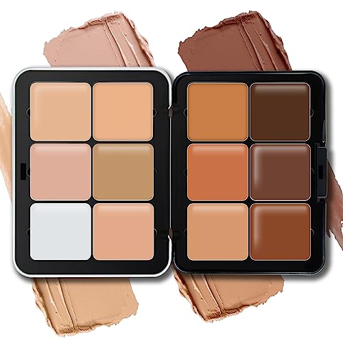 HOSAILY 12 Color Concealer Palette - Full Coverage Foundation Makeup