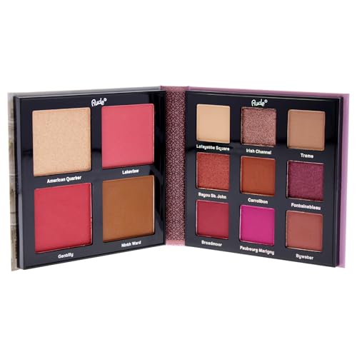 Nude York Face & Eye Palette ? 9 Eyeshadows, 4 Face Shades for Blush, Bronzer & Highlighter | All-in-One Natural Glam Palette | Vegan, Cruelty-Free, Paraben-Free Makeup