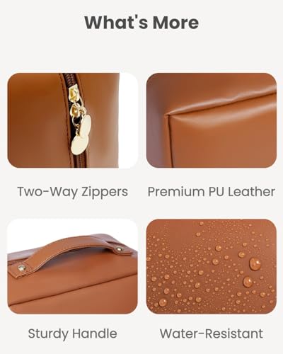 Travel Makeup Bag with 180° Flat Open Design & Waterproof Compartments
