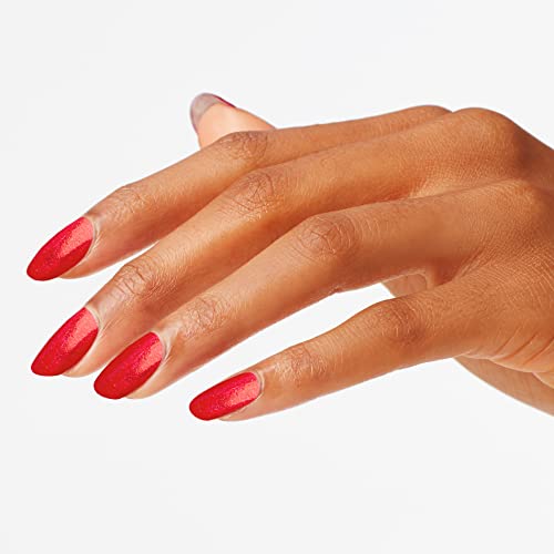 OPI Heart and Con-soul Nail Lacquer - Bright Red Shimmer Opaque Polish, Long-Lasting, 7 Days