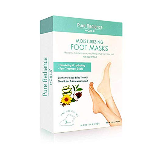CALA Moisturizing Foot Mask Socks - Hydrating Booties with Shea Butter, 3 Pairs