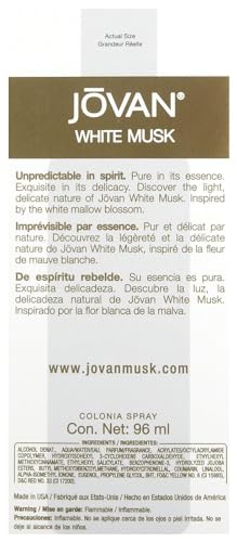 Jovan White Musk Cologne Spray for Women 3.25 oz