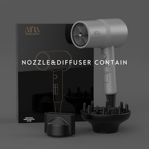 Aina 1600W Hair Dryer with Tourmaline Technology - Ash Grey