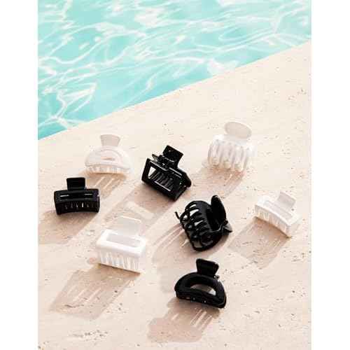 Small Hair Clips for Women Girls, 8 PCS 1.6 Inch Hair Claw Clips for Thin/Medium Thick Hair 4 Style Matte Hair Jaw Clips Non-Slip Tiny Hair Accessories