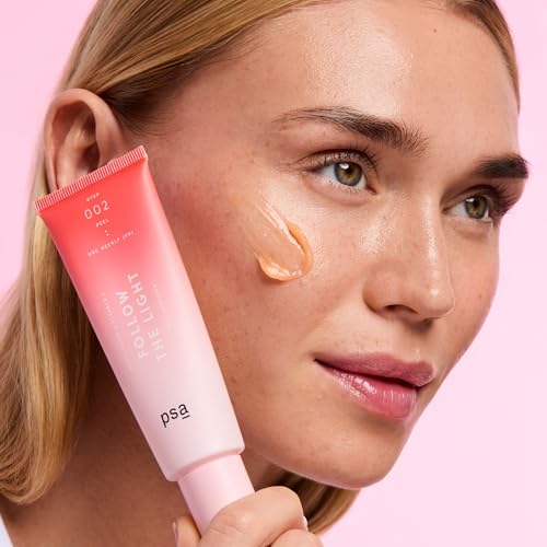 PSA - FOLLOW THE LIGHT Multi Acids & Vitamin C Peel | Glycolic + Lactic Acid, Vitamin C, Pomegranate Enzymes | Suitable for All Skin Types (50 mL | 1.7 oz)