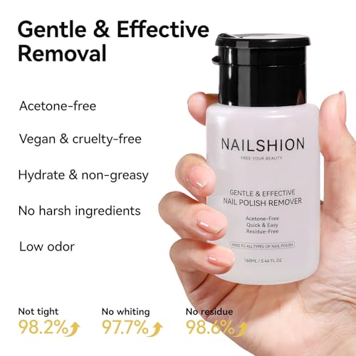 Nail Polish Remover Non-Acetone Unscented VE Nourishing 3-6s Quick Removal Pump Bottle