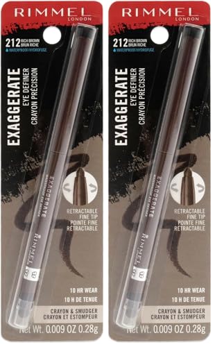Rimmel Exaggerate Waterproof Eye Definer Eyeliner Pencil, Rich Brown