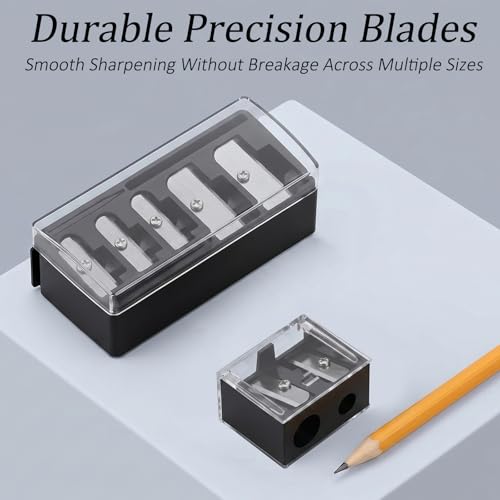 2-Pack Makeup Pencil Sharpeners - 5 Hole & 2 Hole Design