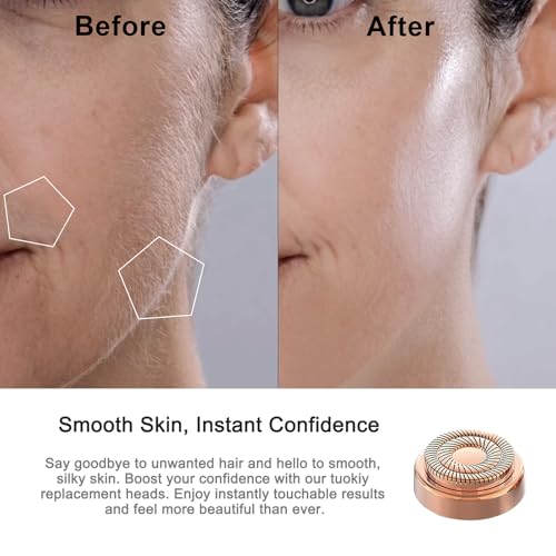 Rose Gold Replacement Heads for Facial Hair Removal Gen 2 - 4 Pack