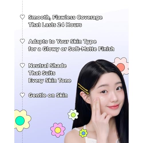 CHASIN' RABBITS All About Glow Cover Cream 1.23 Oz, Lightweight, Hydrating, Long-Lasting Radiance for a Flawless Glow, Smooth Skin Texture, Vegan, Korean Makeup
