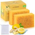 Kojic Acid Soap,Lemon Turmeric Soap Bar with Vitamin C for Face and Body Handmade 2pc