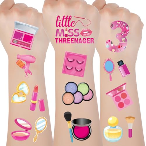 Little Miss Threenager Temporary Tattoos - 8 Sheets