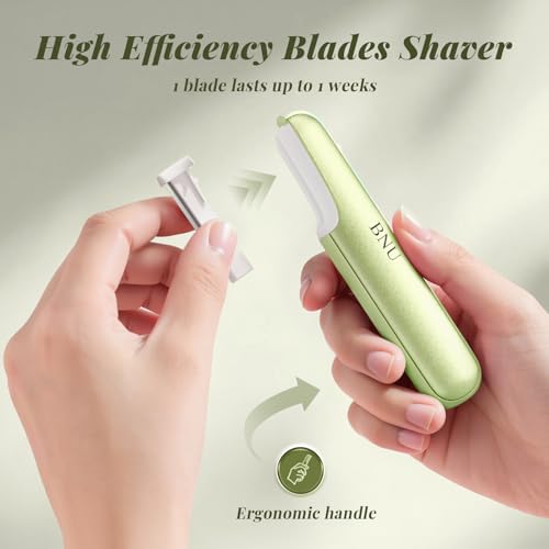 BNU Dermaplaning Tool for Women - Electric Face Razor with 10 Blades