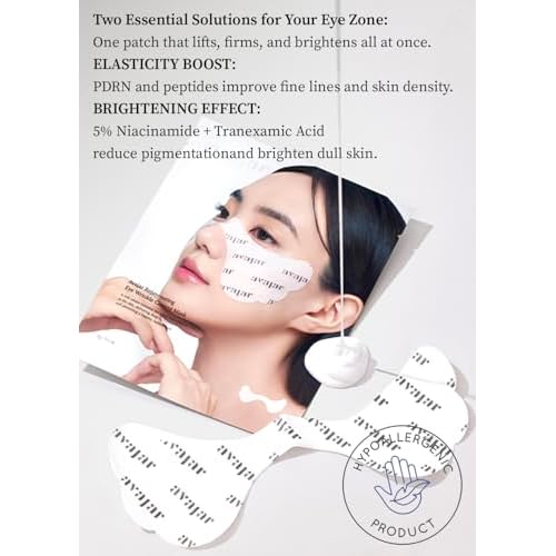 Avajar Collagen Eye Patches, Premium PDRN Anti-Aging Under Eye Patches for Wrinkles & Dark Circles with Peptides and Niacinamide, Firming & Hydrating Korean Skincare Eye Mask for Women, 5 Sheets
