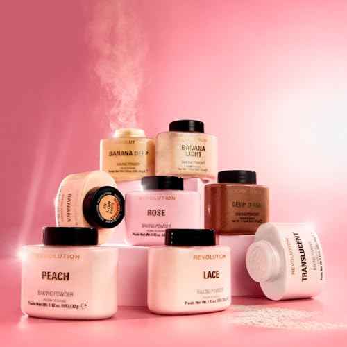 Revolution Beauty London, Loose Baking Powder, Makeup Setting Powder, Long-Lasting Coverage, Mattifies & Reduces Shine, Rose, 1.12 oz